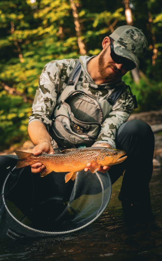 Mike Komara with a nice summer brown trout caught on a guided fly fishing trip in Central PA
