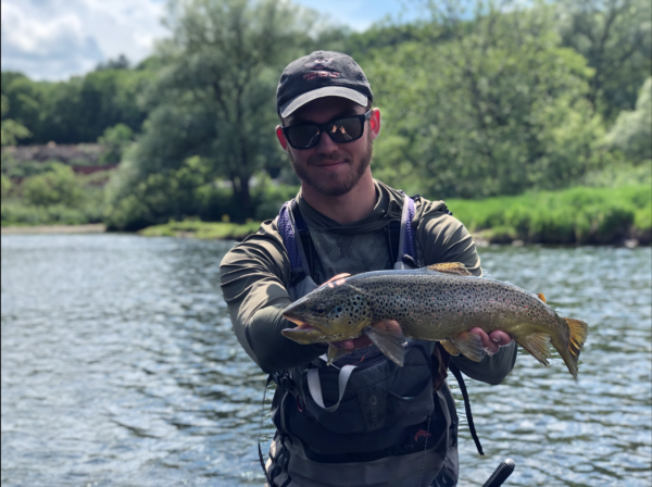 Mike Komara with a Deleware River brown trout