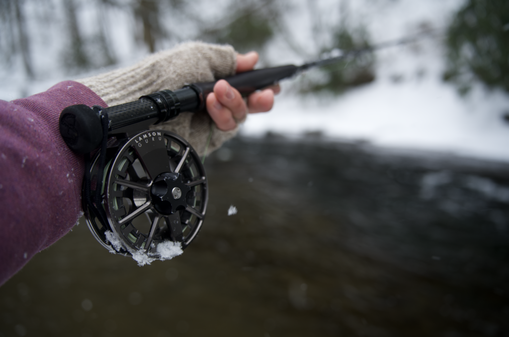 A highland Stealth rod in an anglers hand